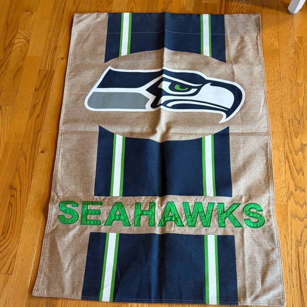 Seahawks Banner - Blue, Green, Tan